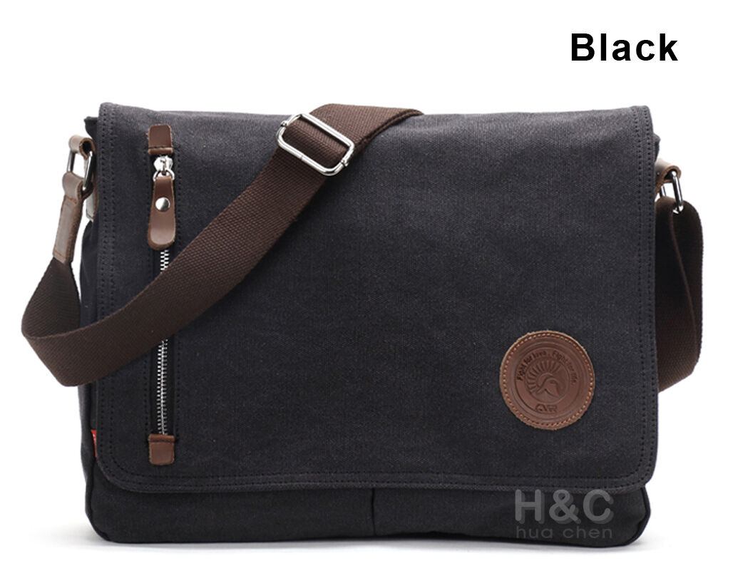 Men\'s Vintage Canvas Schoolbag Satchel Shoulder Messenger Bag Laptop Bags New