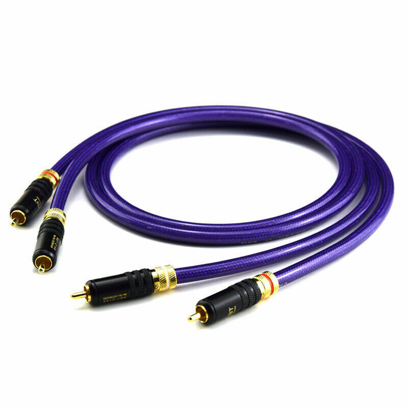 Pair Audio OCC Pure Copper with Silver Plated Wire HIFIInterconnects RCA Cable