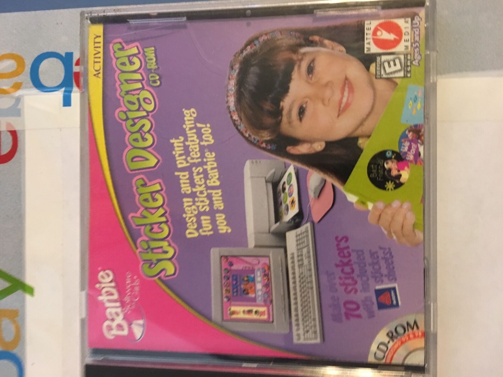 Vintage Barbie Software Activity Sticker Designer CD-ROM MATTEL