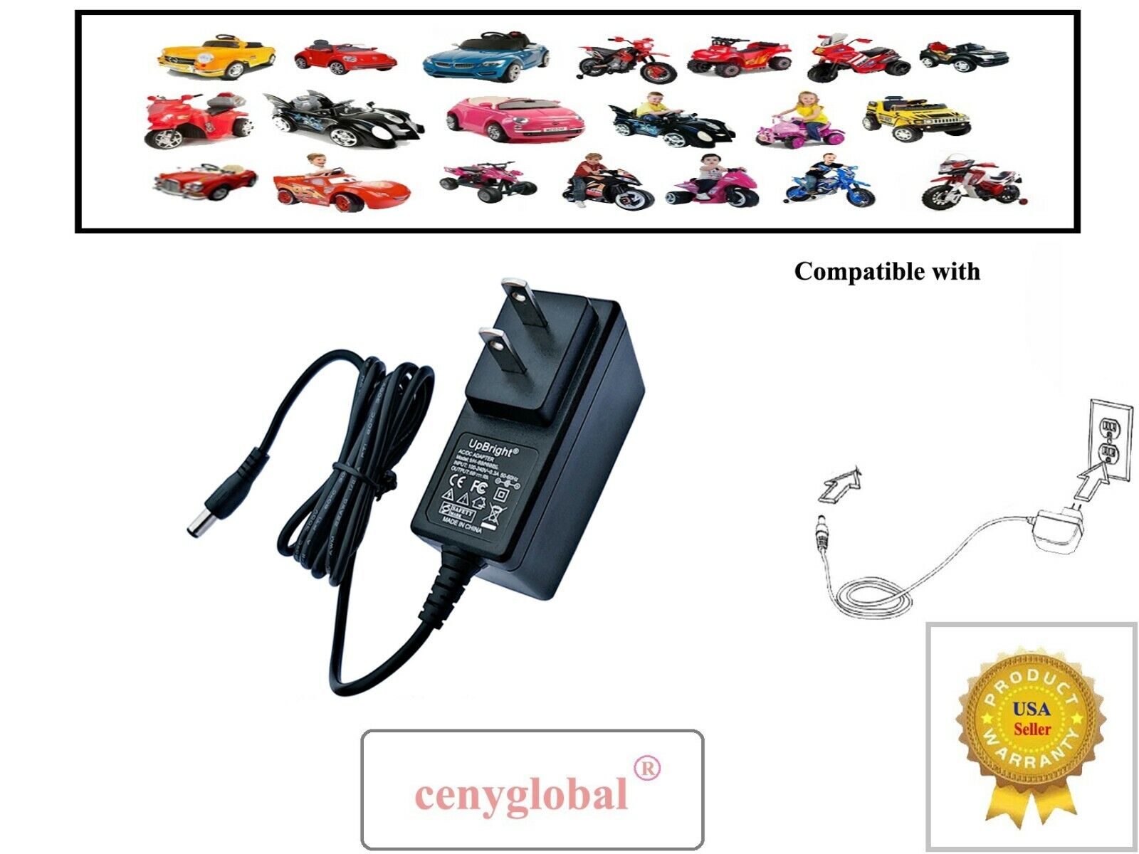AC Adapter For Disney Mickey Roadster Racer 6V Battery-Powered Ride On by Huffy