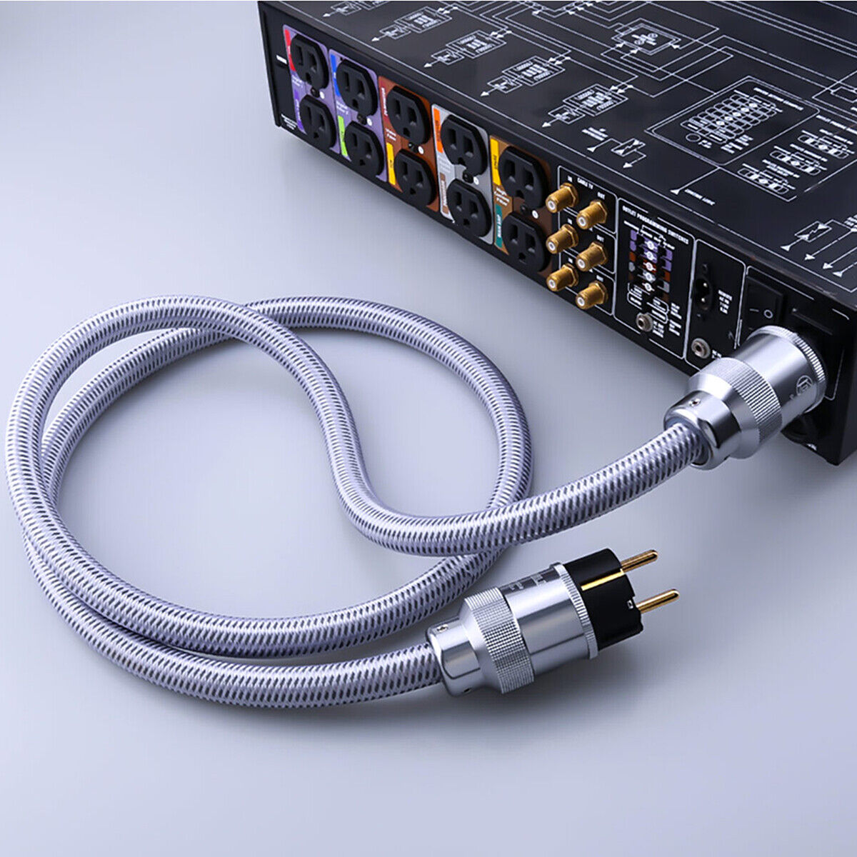 5N OFC Pure Copper US /EU /UK Schuko AC Mains Supply Cord HIFI Audio Power Cable