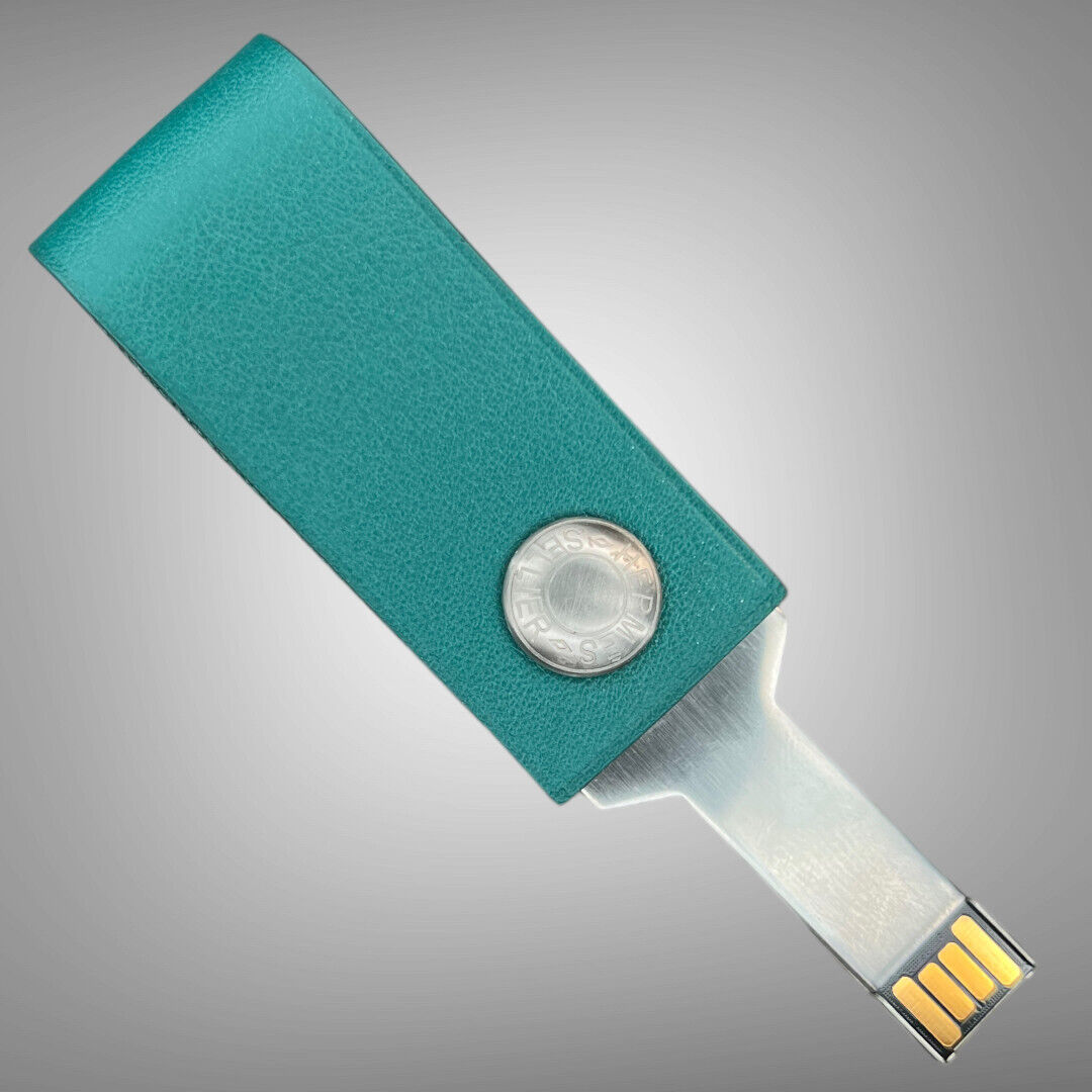 Hermes In the Pocket Lacie Key USB Drive 16GB Vert Vertigo Green Leather New