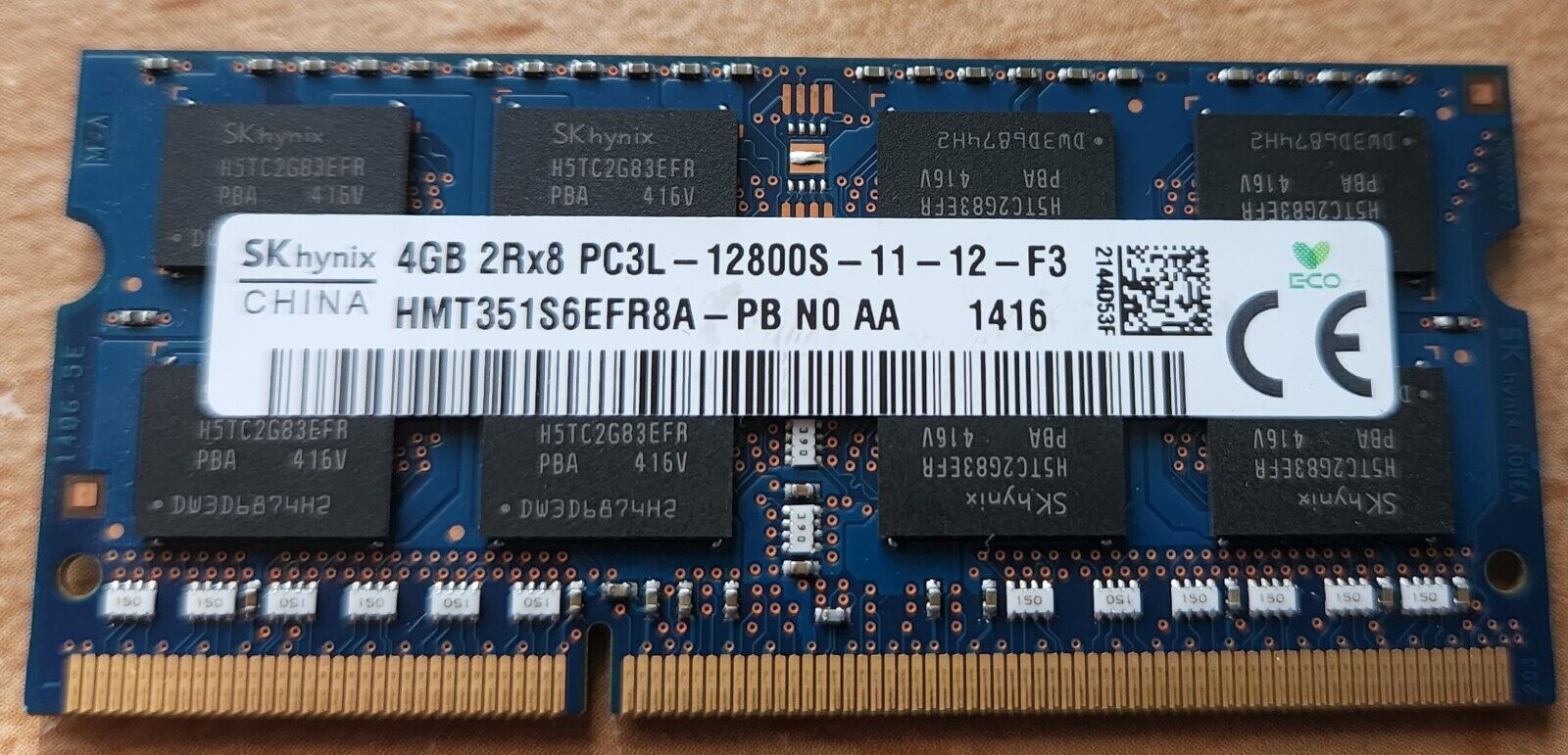 SK Hynix 4 Gb DDR3 1600MHz 2Rx8 PC3L-12800S-11-12-F3 HMT351S6EFR8A-PB 1416