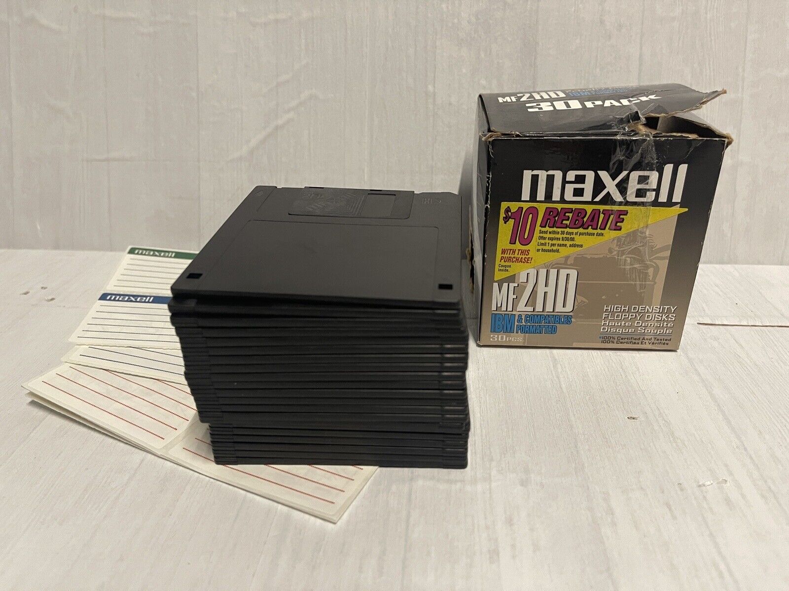 Maxell MF 2HD High Density Floppy Disks IBM 21 New Disks