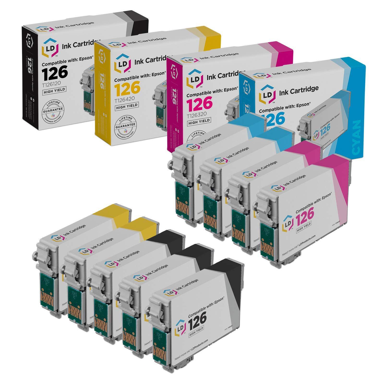 LD Products 9PK Replacement for Epson 126 T126 High Yield Ink Cartridge Bulk Set