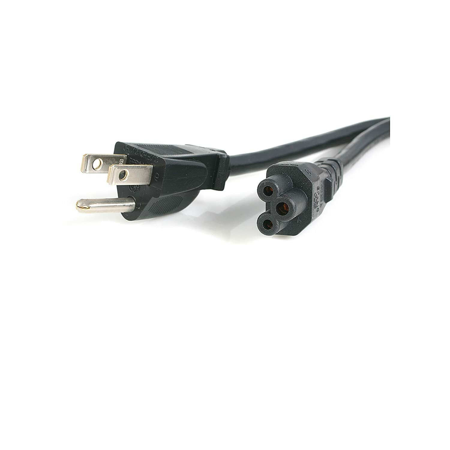 startech 3 ft standard laptop power cord - nema 5-15p to c5 - power cable - nema
