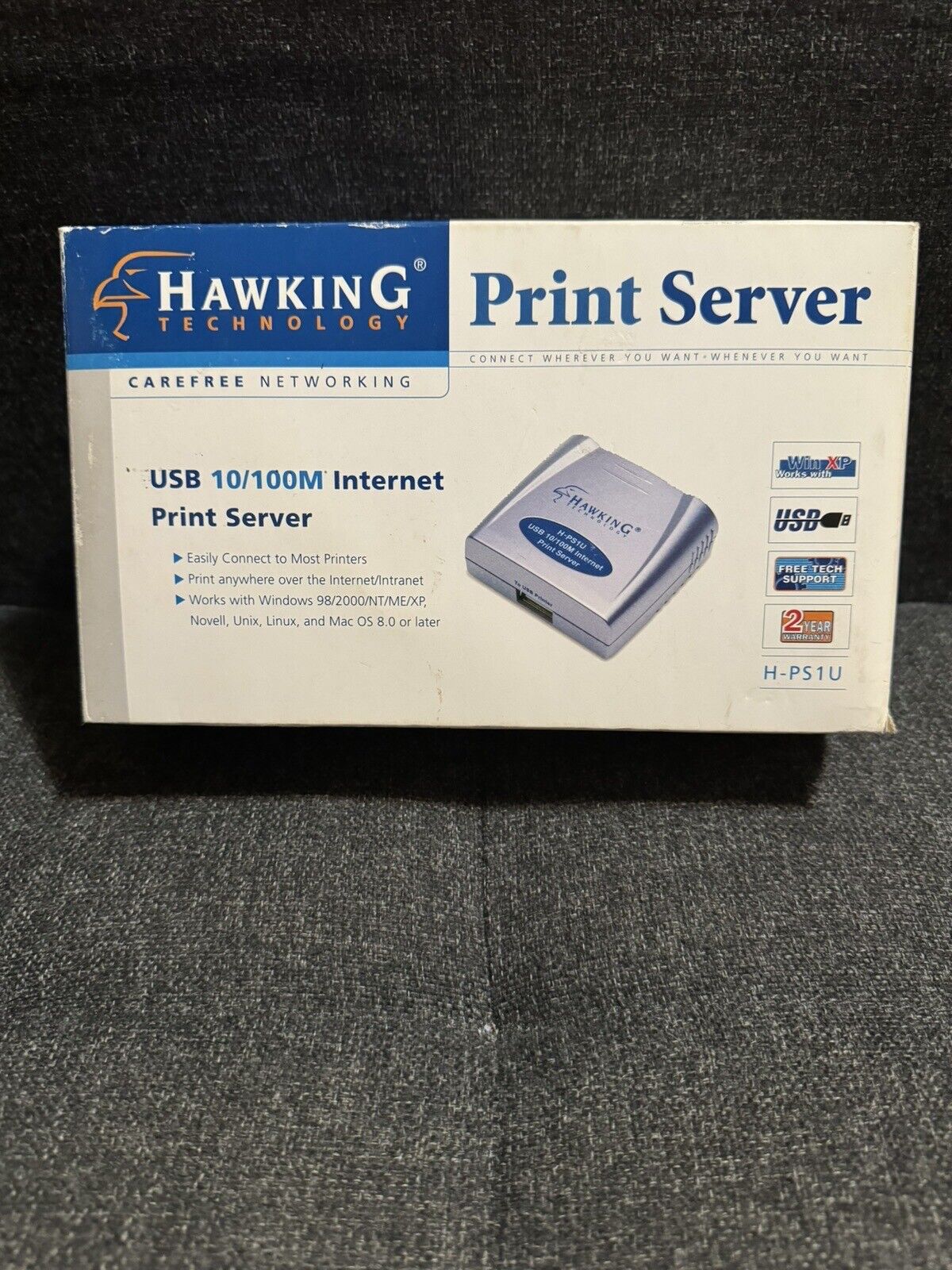 Hawking Technology High Performance Internet 10/100M LAN Print Server HPS1U
