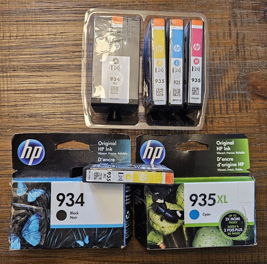 MIXED LOT (7) of HP 935XL and HP 934 BLACK/COLOR Ink Cartridges 