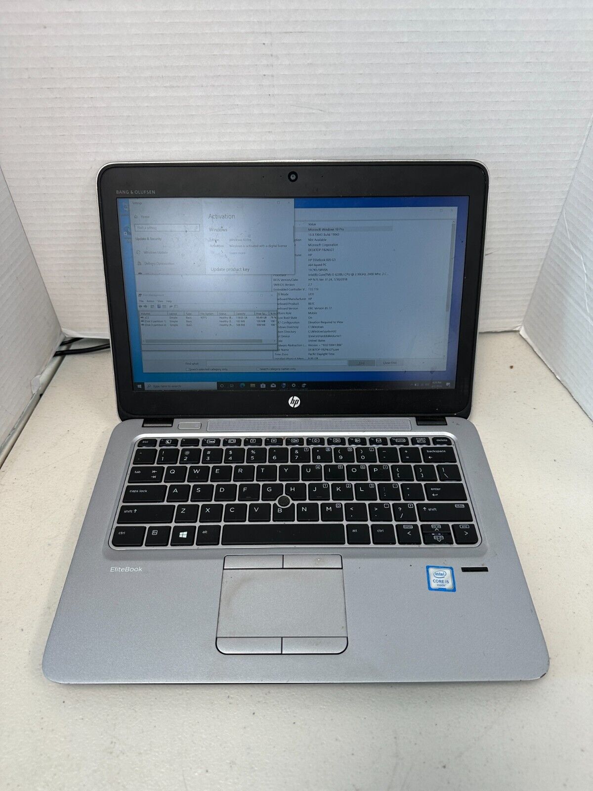 HP EliteBook 820 G3 i5-6200 @ 2.3GHz, 8GB RAM, 120 GB SSD, NO AC #04