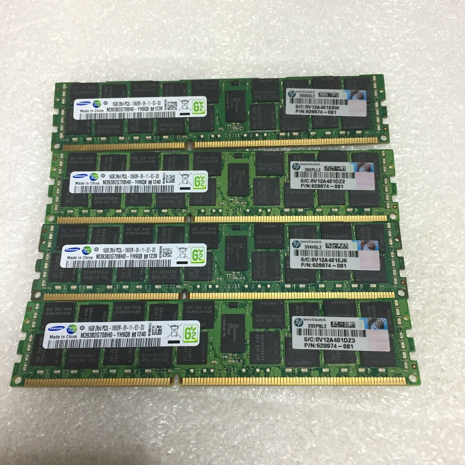 Samsung 64GB 4x 16GB PC3L-10600R DDR3L Registered Server RAM  M393B2G70BH0-YH9Q8