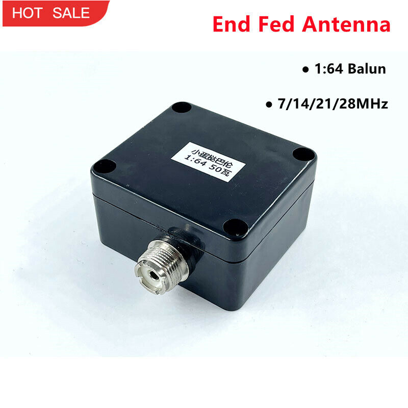 1:64 Balun 1.8-50Mhz End Fed Antenna Field SDR HF Antenna 6-Band 50W 7/14/21/28M