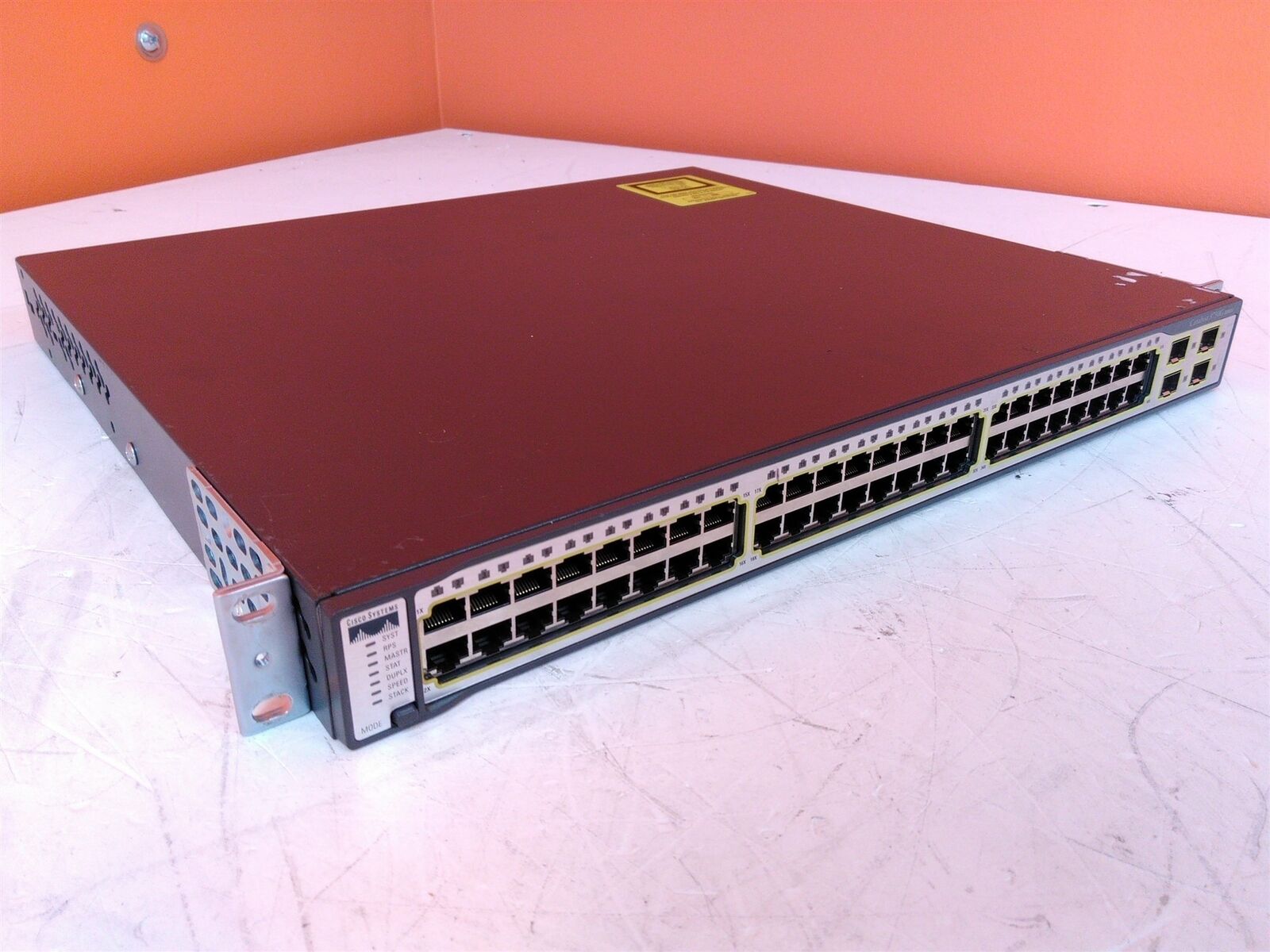 Cisco Catalyst WS-C3750G-48TS-S 48 Port Gigabit Ethernet Switch with Rack Ears