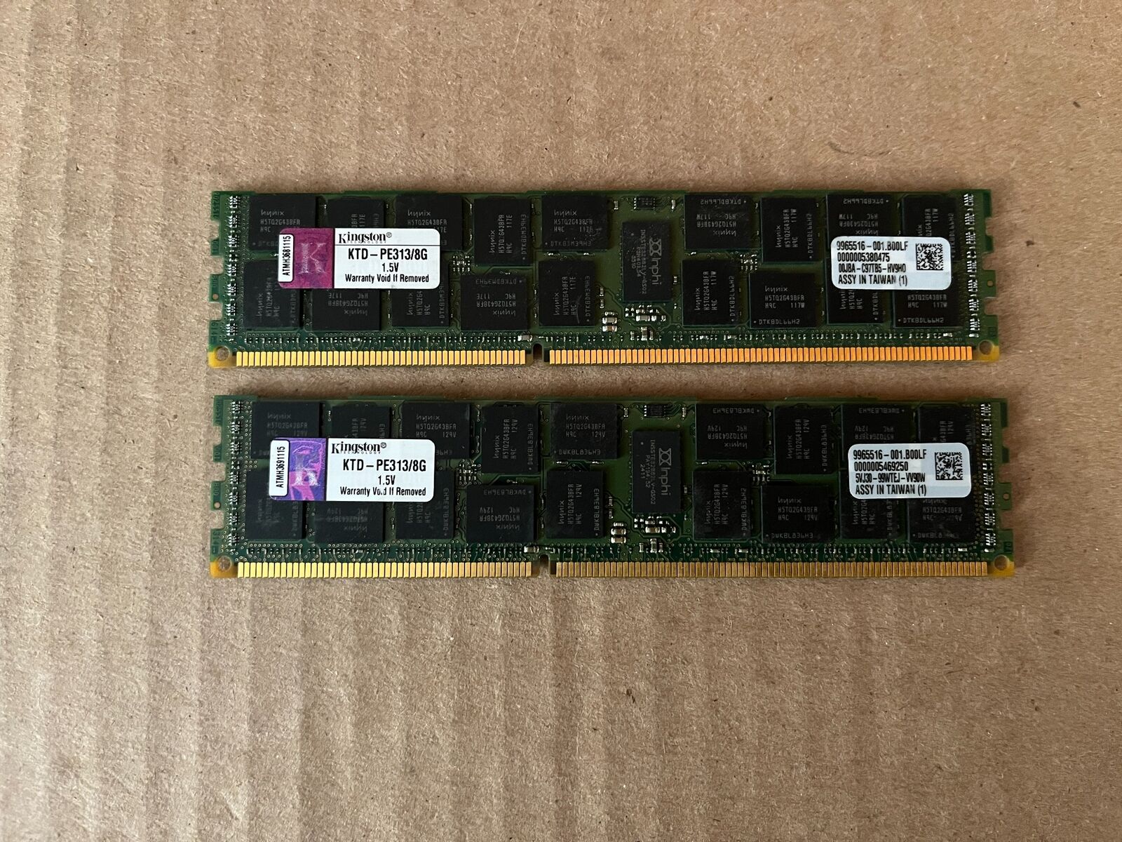 KINGSSTON (8GBX2) KTD-PE313/8G 10600R DDR3 1333 SDRAM DDR3 REGISTERED ECC G5-2(7