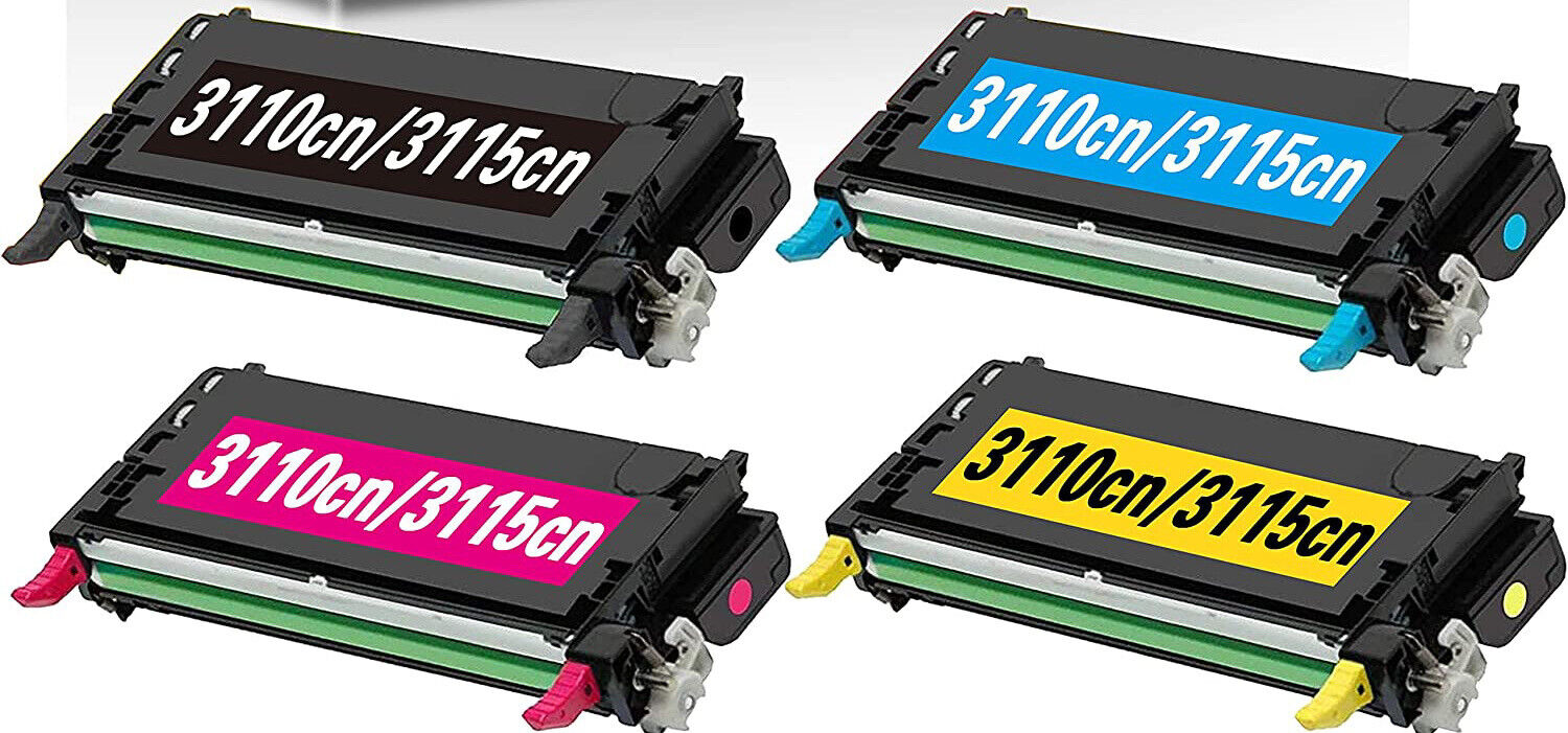 4-Pack 3115 3115cn Toner Cartridge Work With Dell 3110cn Printer