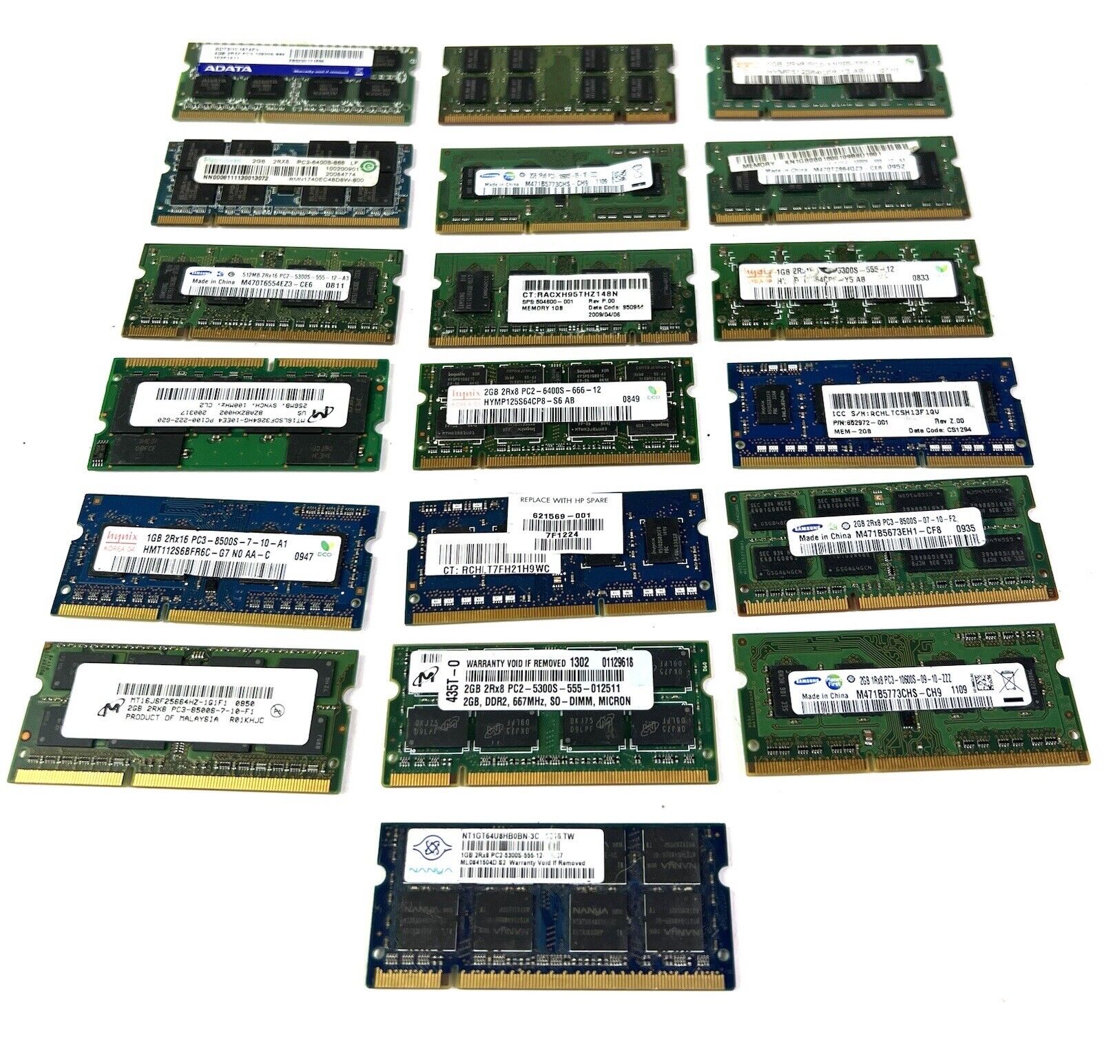 Lot of 19 PC2 Memory Ram Units Everything Shown Various Sizes