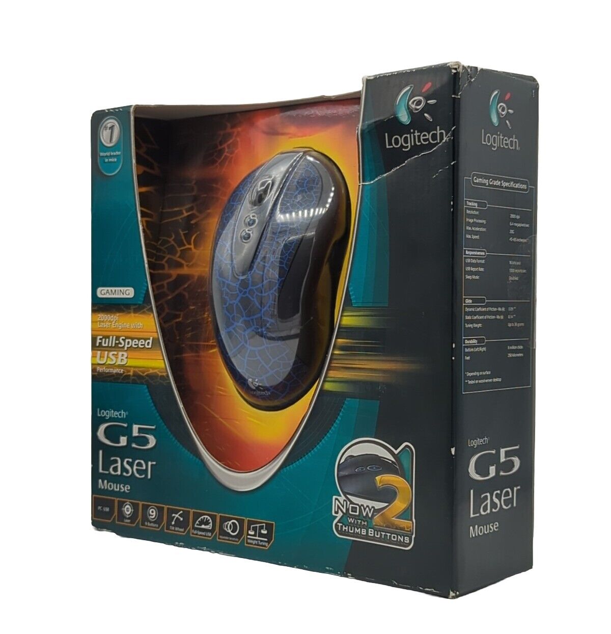 Logitech G5 Laser Gaming Mouse 2000dpi NEW SEALED-*New Old Stock*-RARE FIND 2007