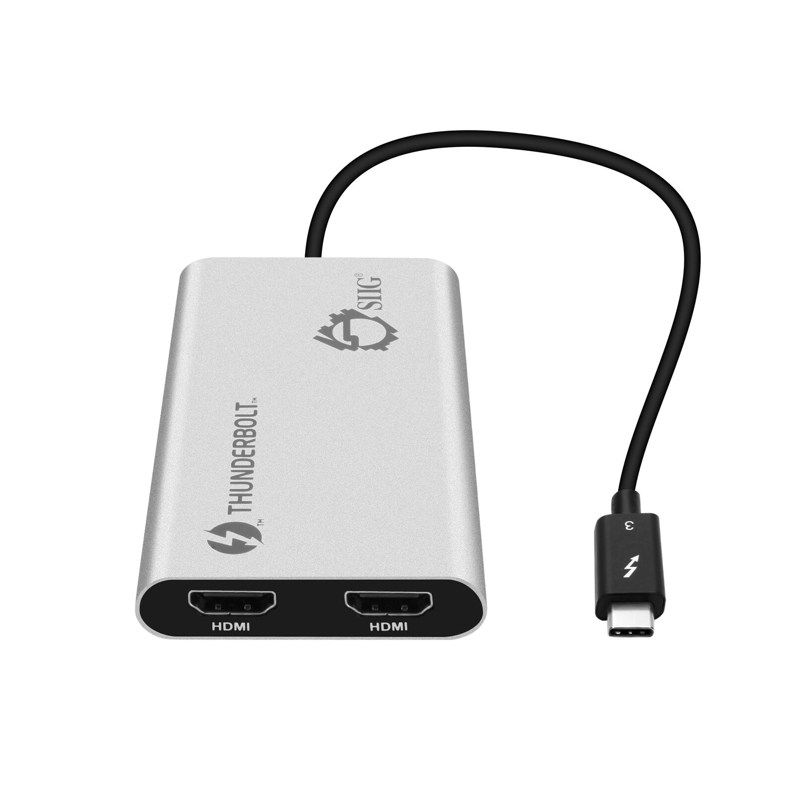 SIIG USB-C Thunderbolt V3 (USB Type C, male) to Dual HDMI 2.0 Adapter Splitter