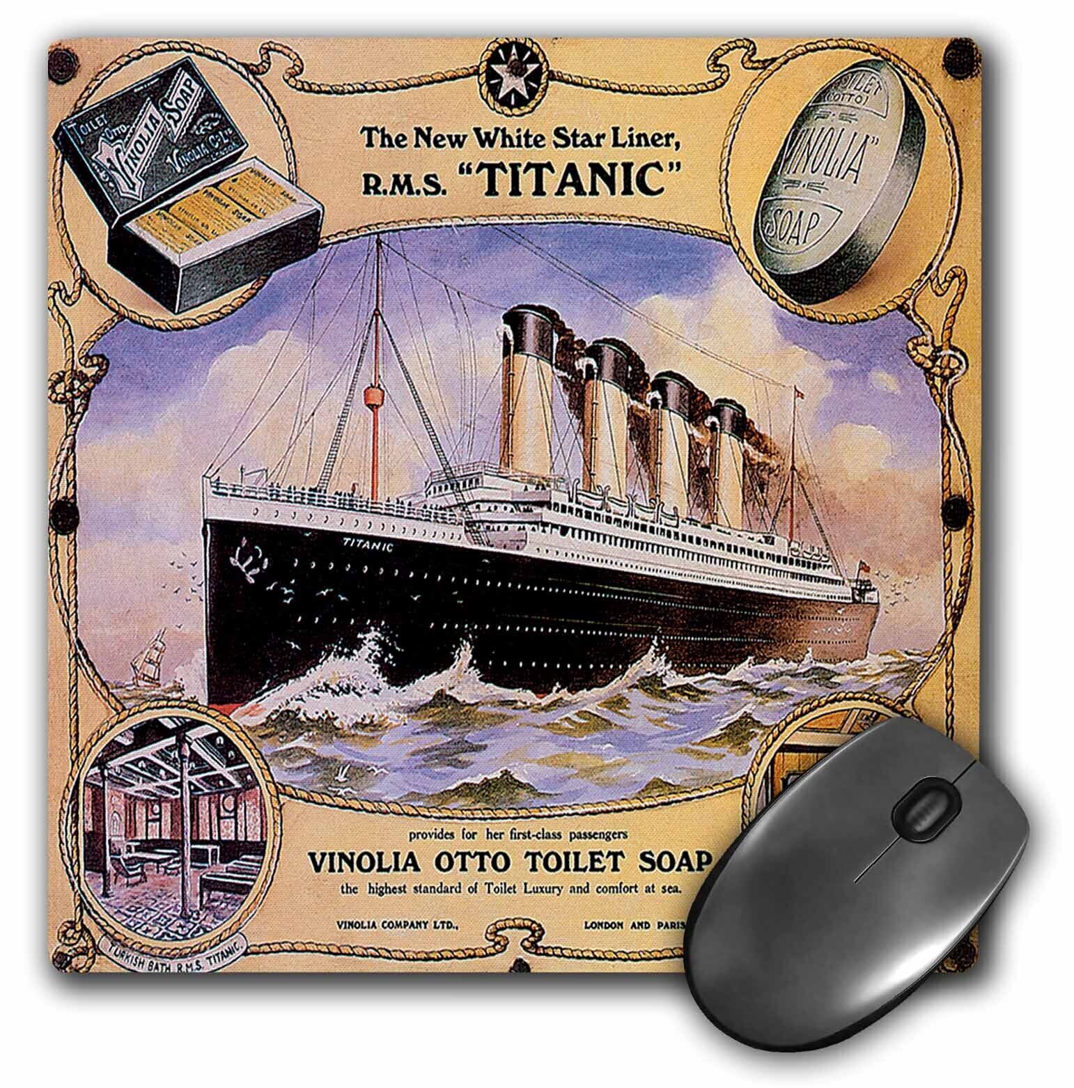 3dRose Vintage White Star Line Titanic Vinolia Otto Toilet Soap Advertising Post