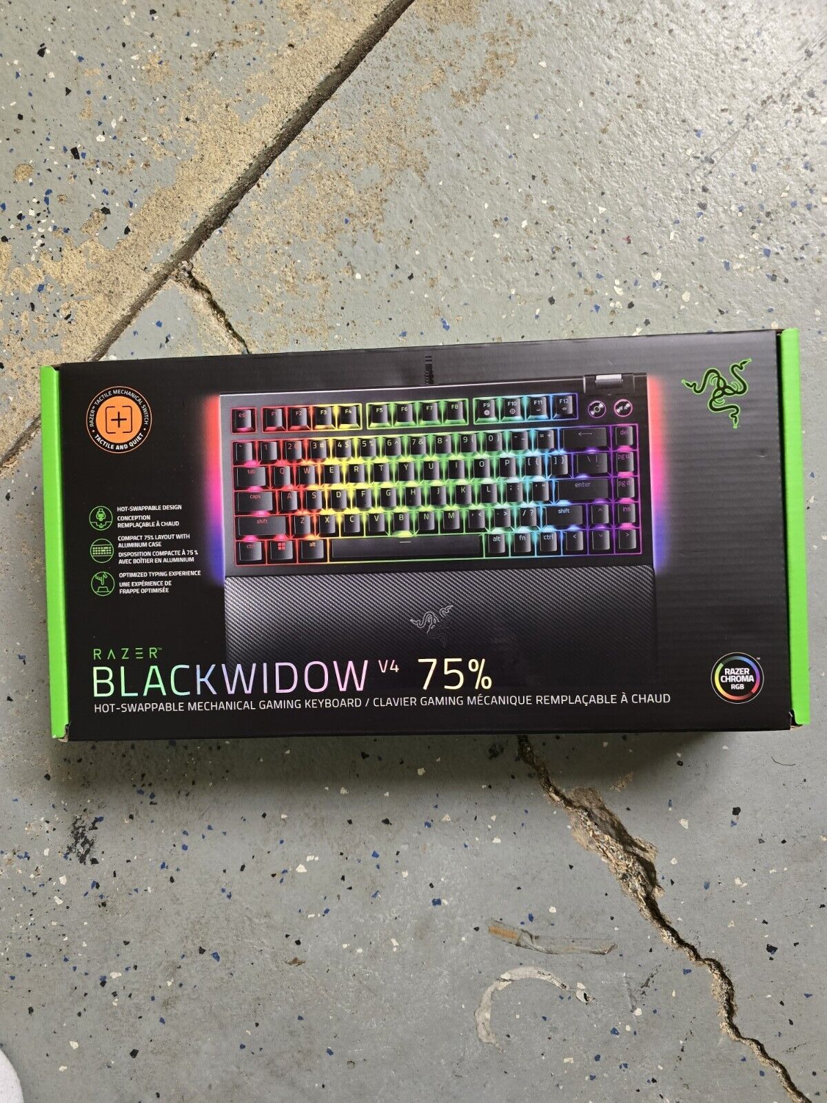 NB Razer BlackWidow V4 75% Mechanical Gaming Keyboard (Orange Switch) Black
