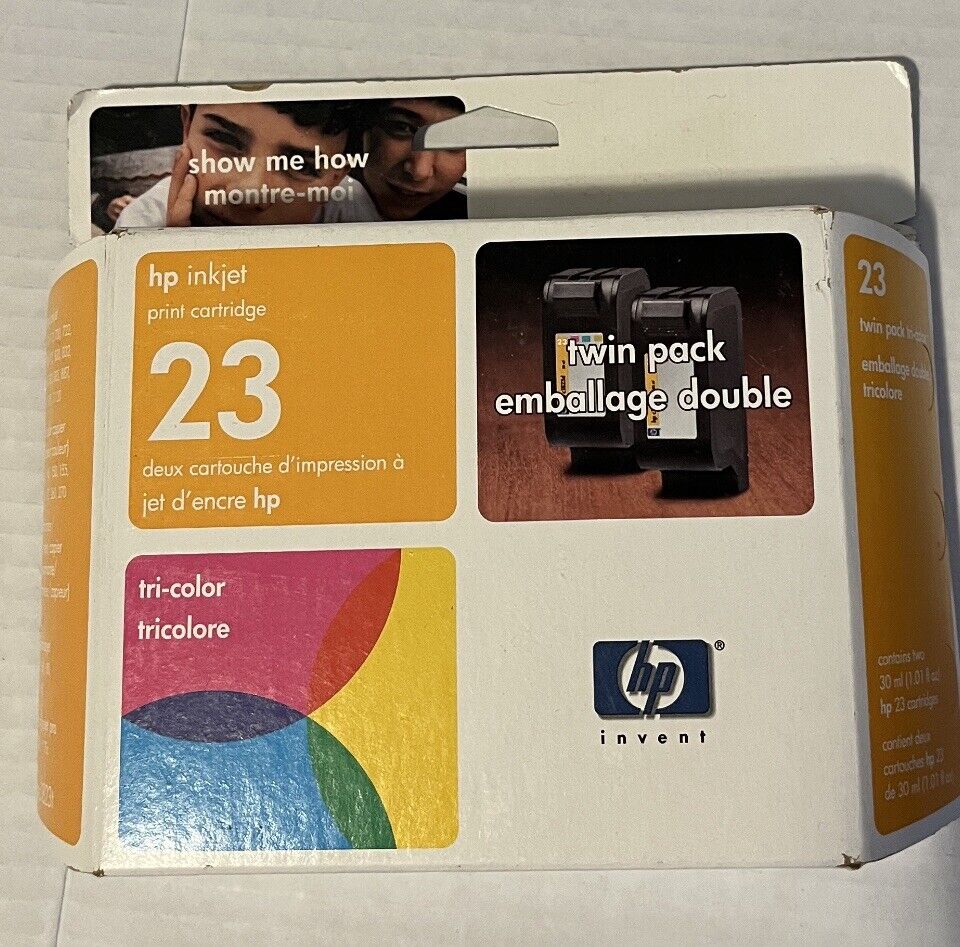 HP 23 C1823T Tri-color Twin Pack Ink New Old Stock HTF