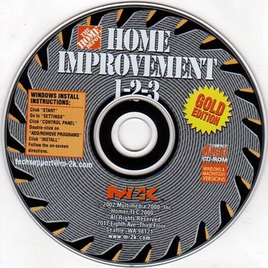 Home Improvement 1-2-3 Gold Edition (PC-CD, 2002) for Win/Mac - NEW CD in SLEEVE