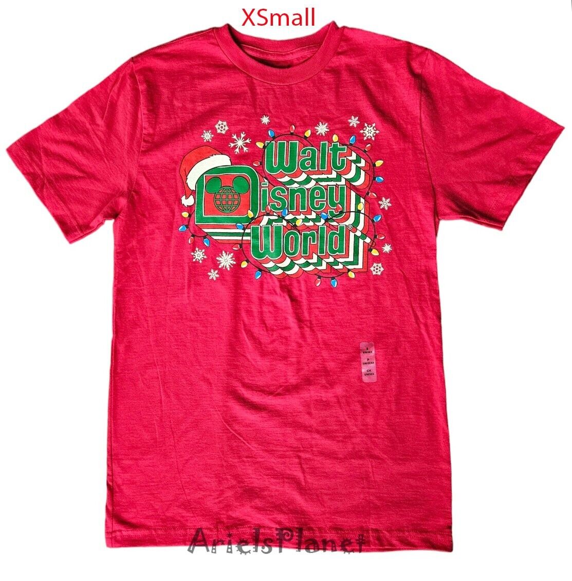 2023 Walt Disney World Parks Christmas Holiday Mickey Santa Lights T-Shirt XS