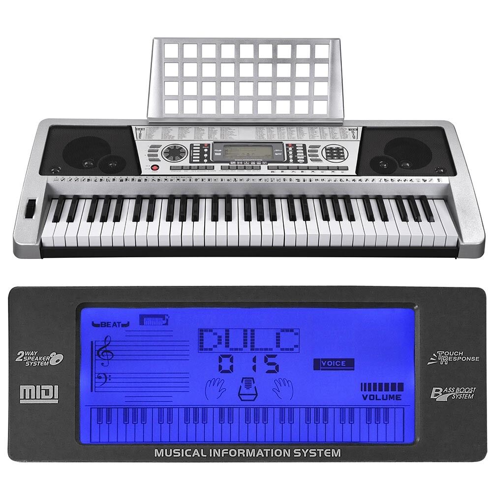 61Key Music Digital Electronic Keyboard Piano LCD Music Sheet Musical Instrument