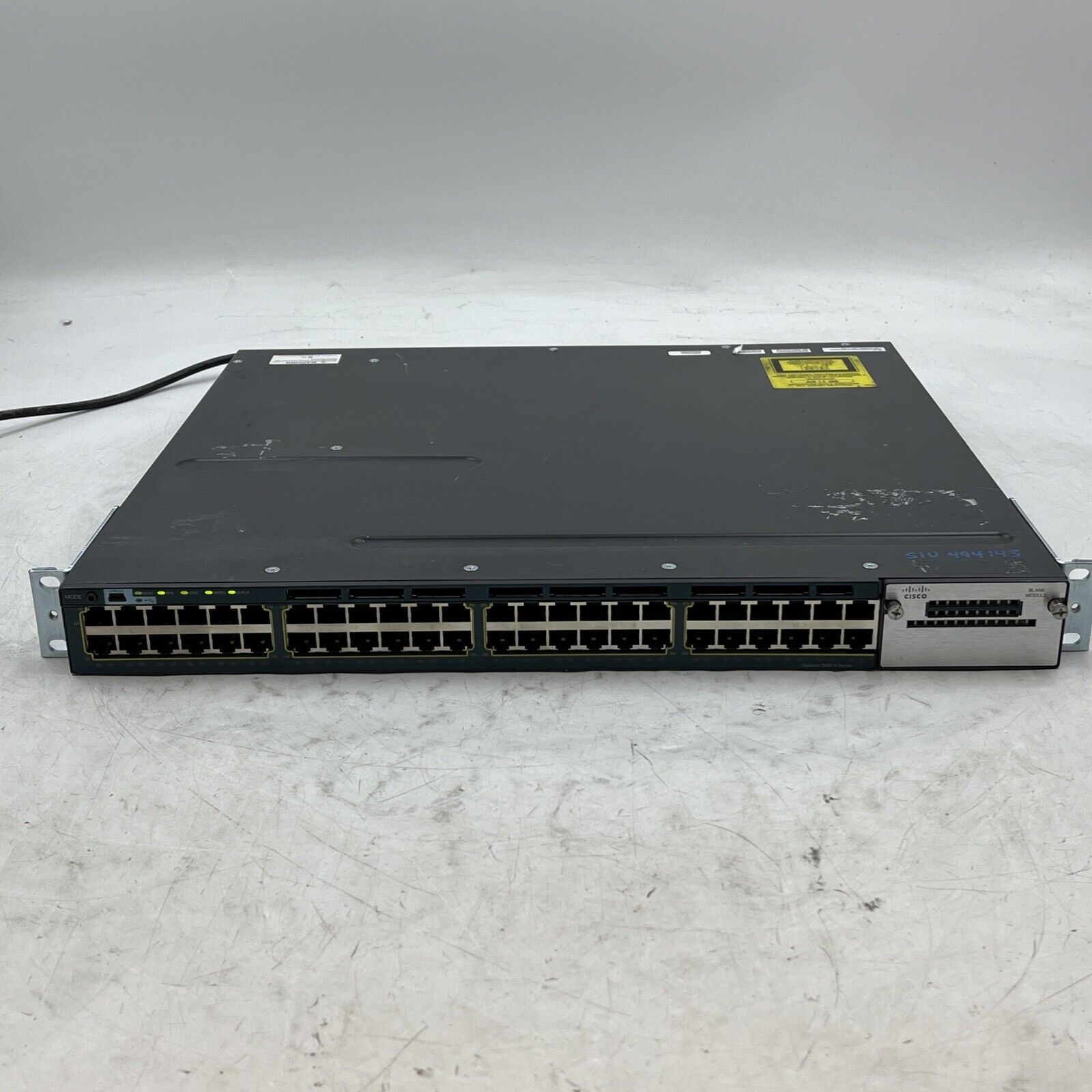 Cisco WS-C3560X-48T-L 48 Port Gigabit Switch.