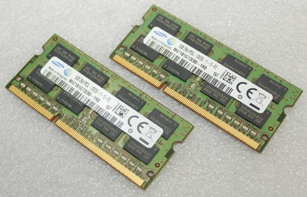 Samsung 16GB (2X8GB) 2Rx8 PC3L-12800S DDR3 Laptop Memory Ram M471B1G73EB0-YK0