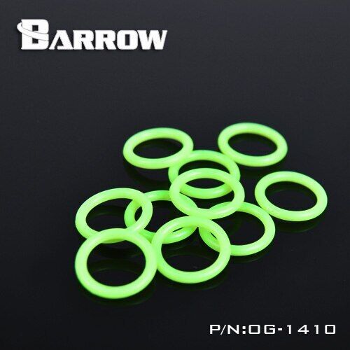 Barrow G1/4\'\' Green Black Silicone Seal O-ring 10pcs/set Liquid Cooler System