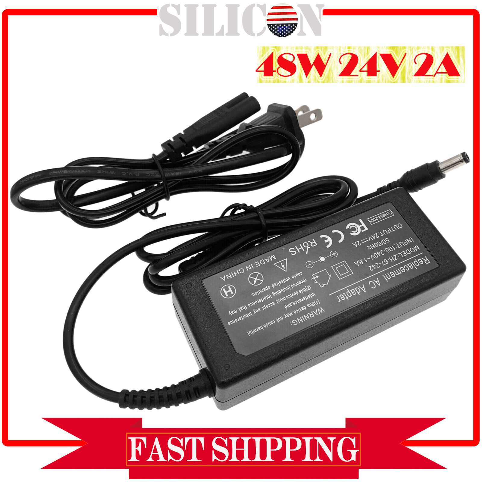 24V DC Adapter Charger Power Supply Cord For Logitech G29 G920 APD DA-42H24 PSU