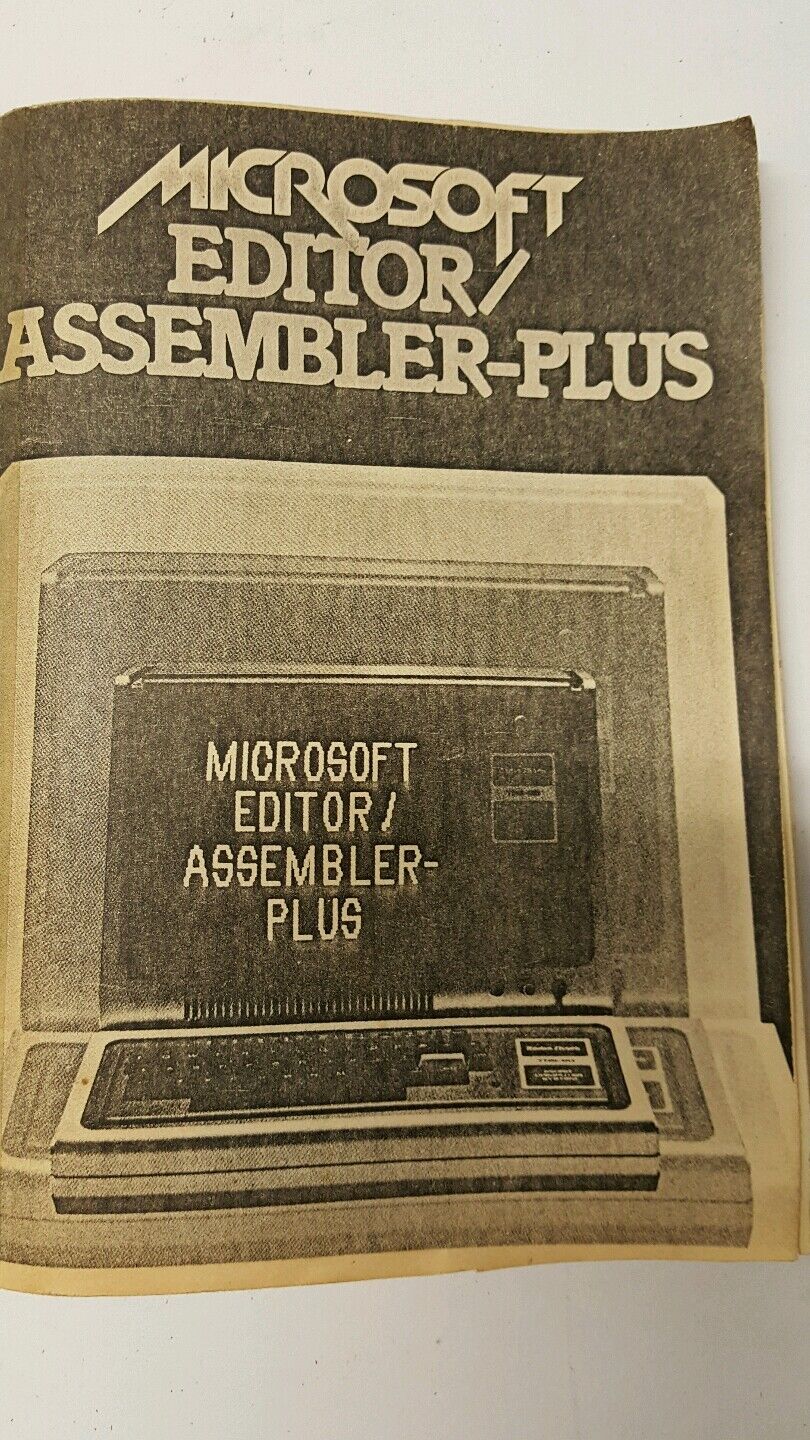  vintage Microsoft editor assemblers plus manual