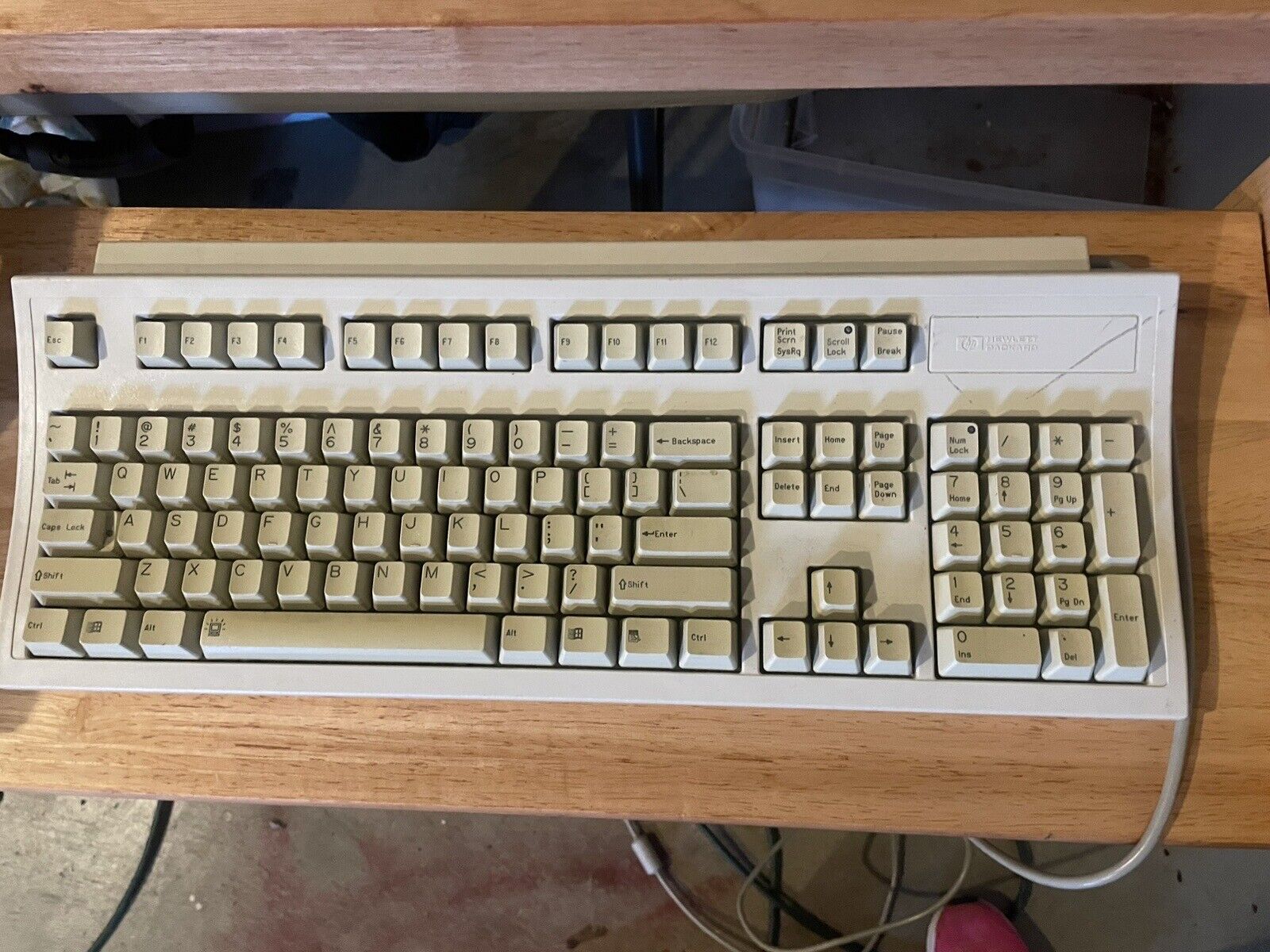 Vintage 1991 Hewlett Packard Terminal Keyboard Red Letters Clicky Keyboard