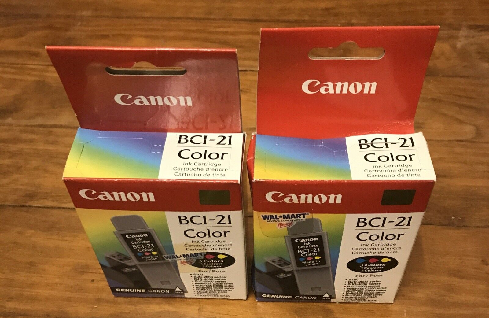 NEW NOS Lot of 2 Genuine CANON BCI-21 COLOR Ink Cartridges EXPIRED