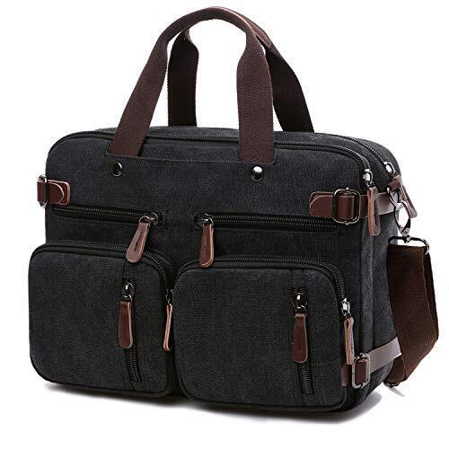 Convertible Laptop Backpack Messenger Bag for Men/Women 17.3 Inch Black