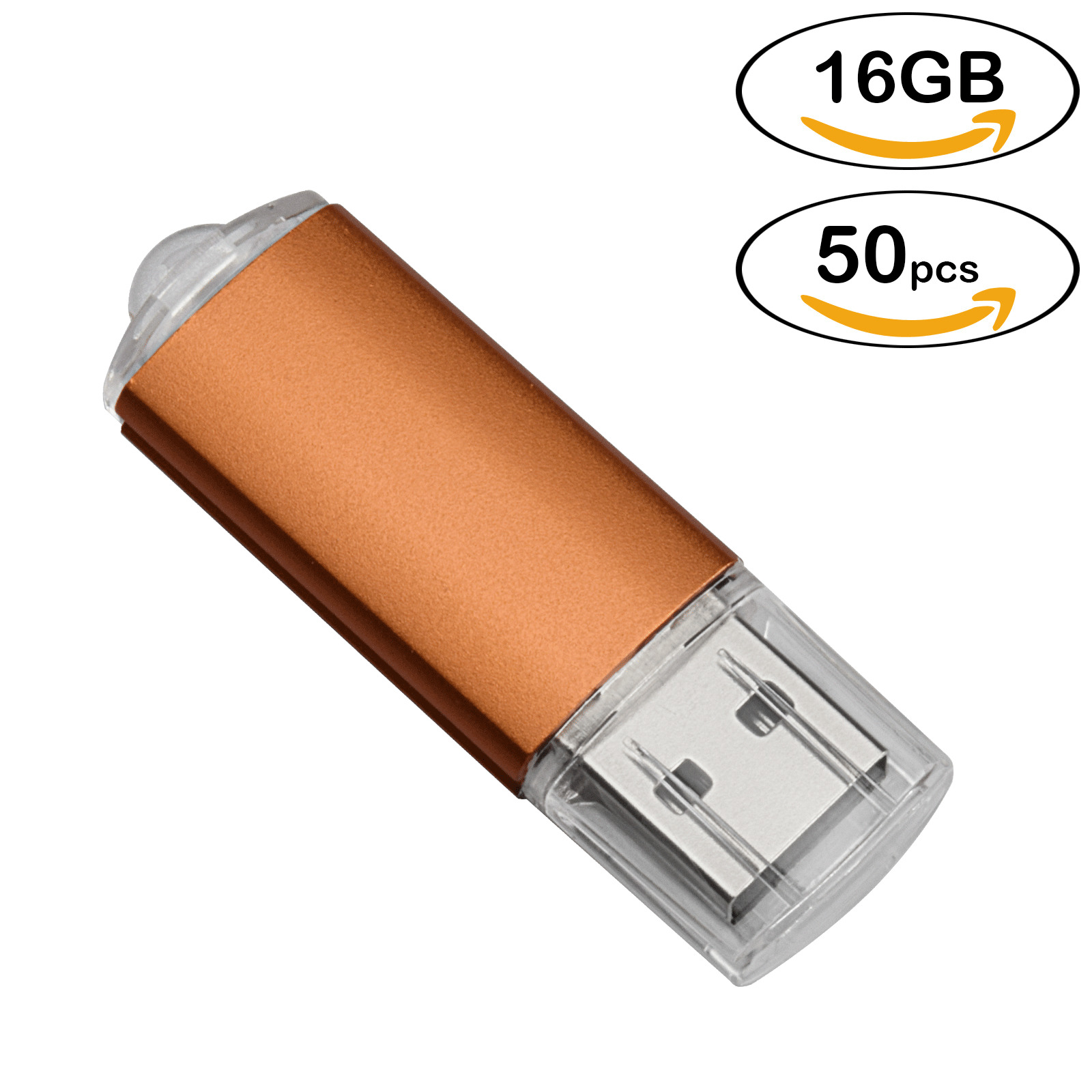 External Drive USB 2.0 50PCS Orange USB Flash Drives Memory Stick For PC Laptop 
