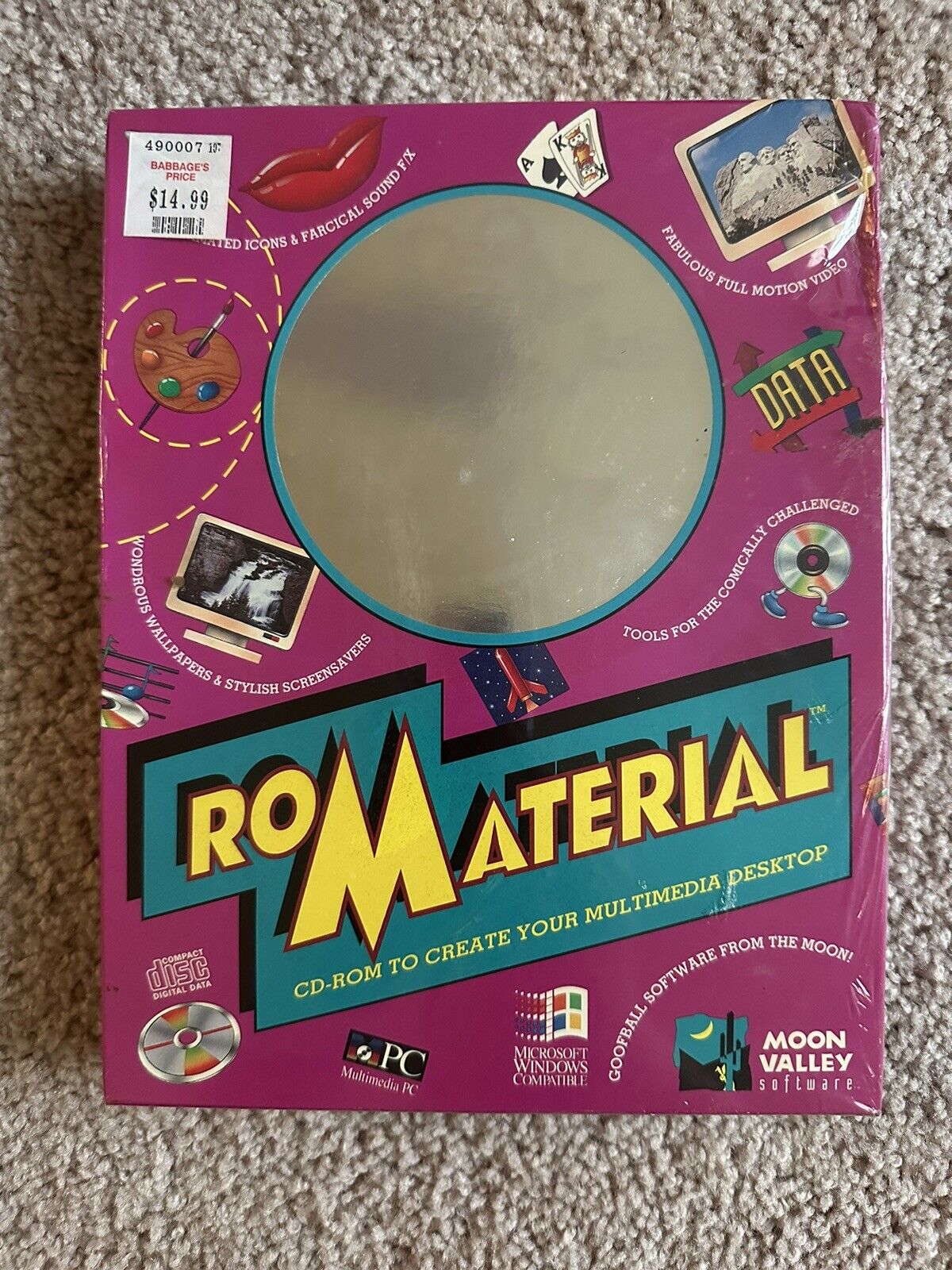 ROMATERIAL 1993 Vintage CD ROM Big Box Moon Valley Software New Sealed