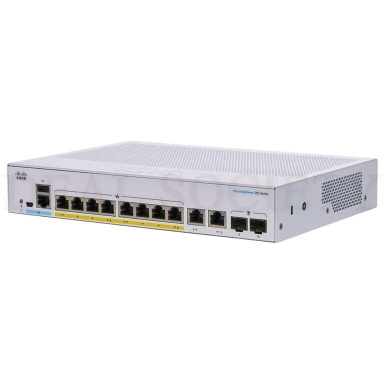 Cisco Business CBS250-8FP-E-2G 8 Port GE Smart Switch  - Brand New In Box