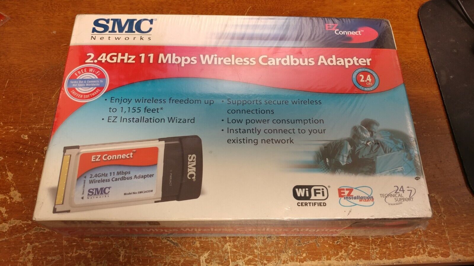 SMC Networks 2.4GHz 11 Mbps Wireless Cardbus Adapter SMC2635W  ~~ Brand New ~~