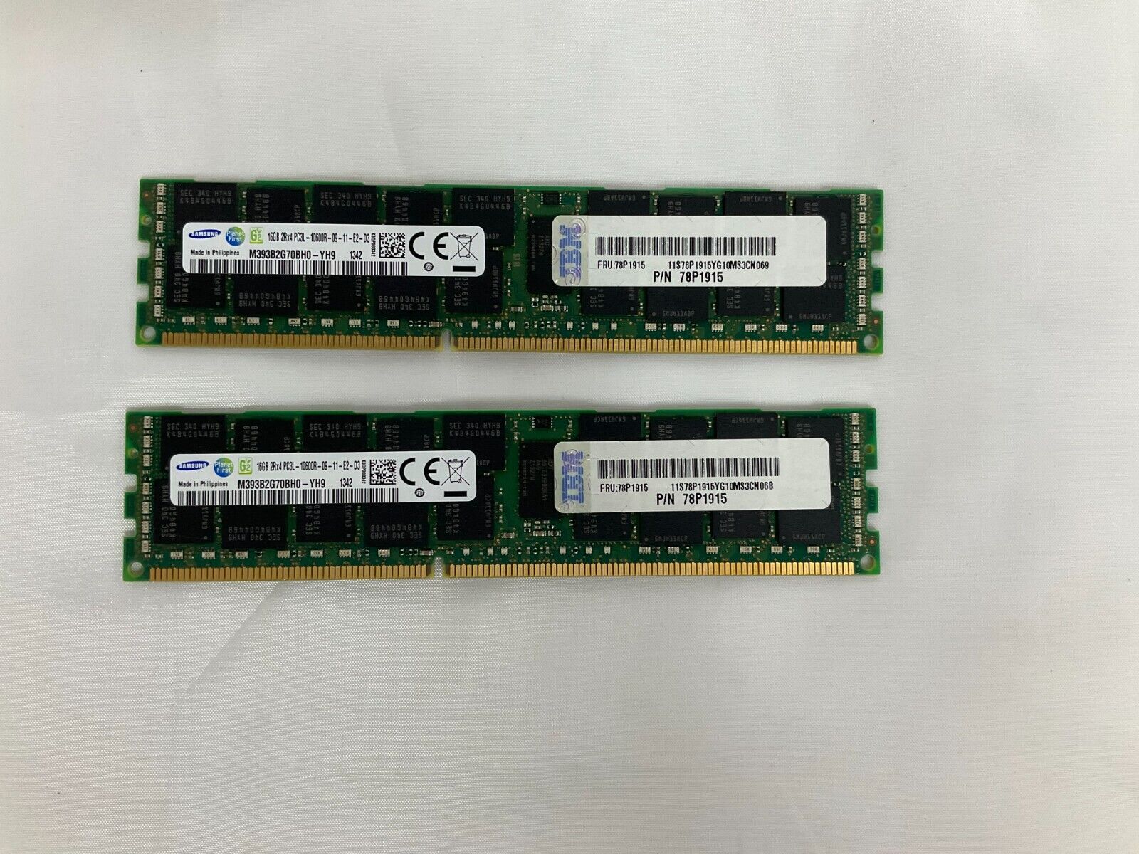IBM EM4C 32GB (Lot of qty 2x 16GB PN 78P1915) 1066MHz (4Gb) DDR3 ECC RDIMMs P7+