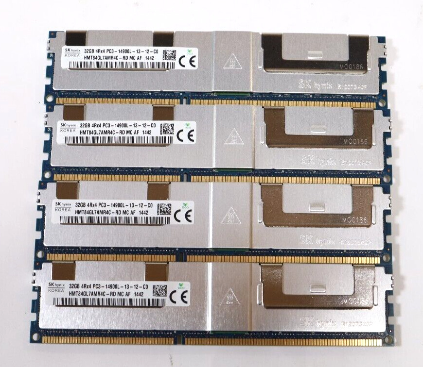 LOT 4x 32GB (128GB) SK Hynix HMT84GL7AMR4C-RD PC3-14900L DIMM Server RAM