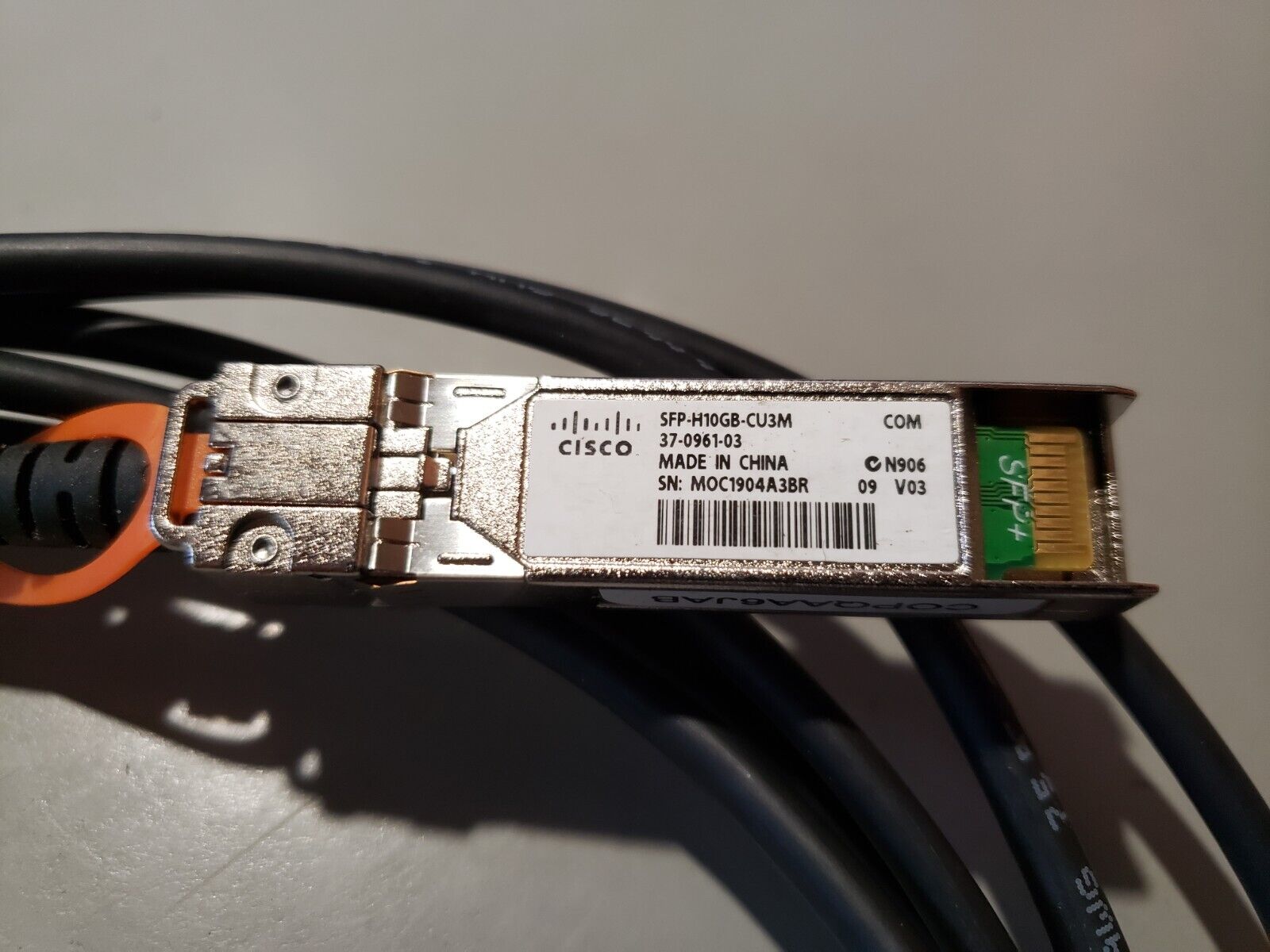 Lot of 4 Cisco SFP-H10GB-CU3M SFP+ 3M DAC Network Cables 37-0961-03