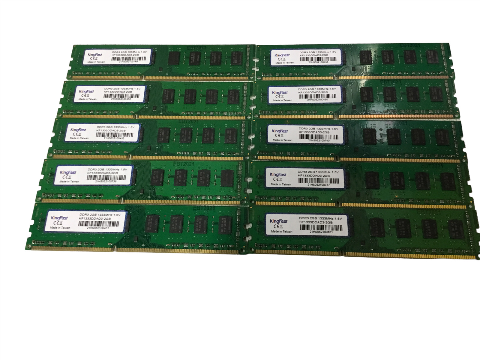 (10) KingFast 10x2GB DDR3 2GB 1333MHz, KF1333DDAD3-2GB