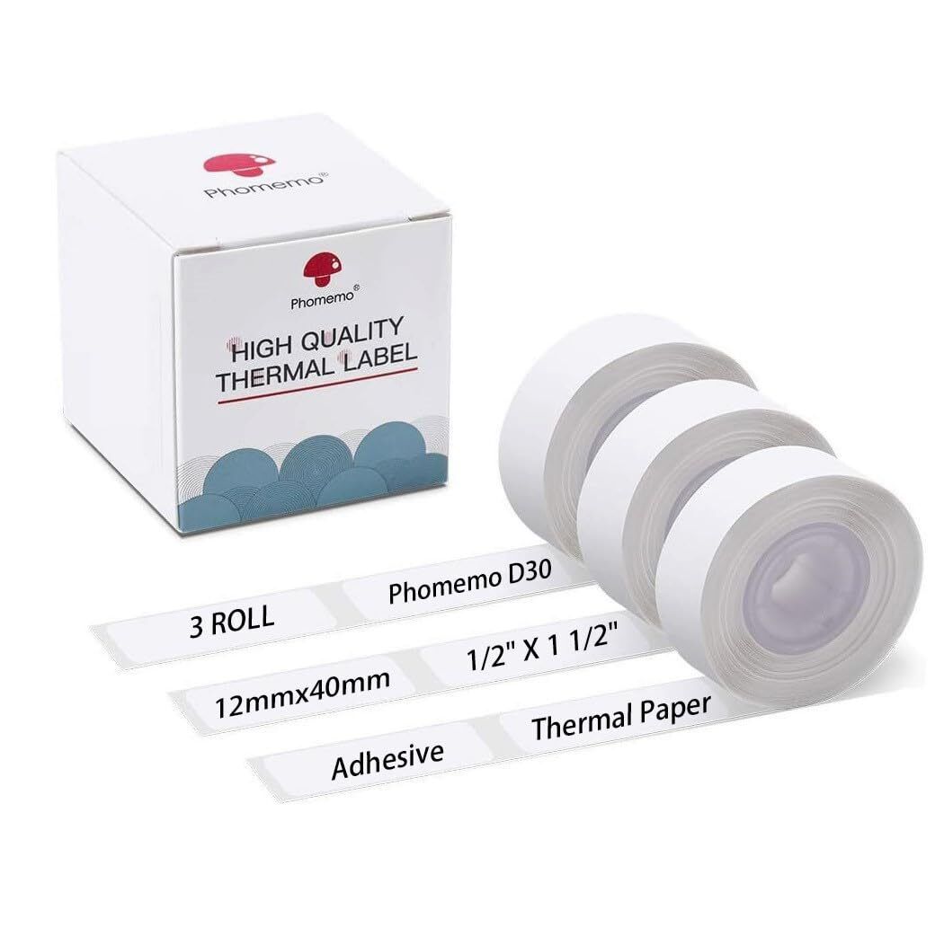 D30 Adhesive White Label Paper 1/2\