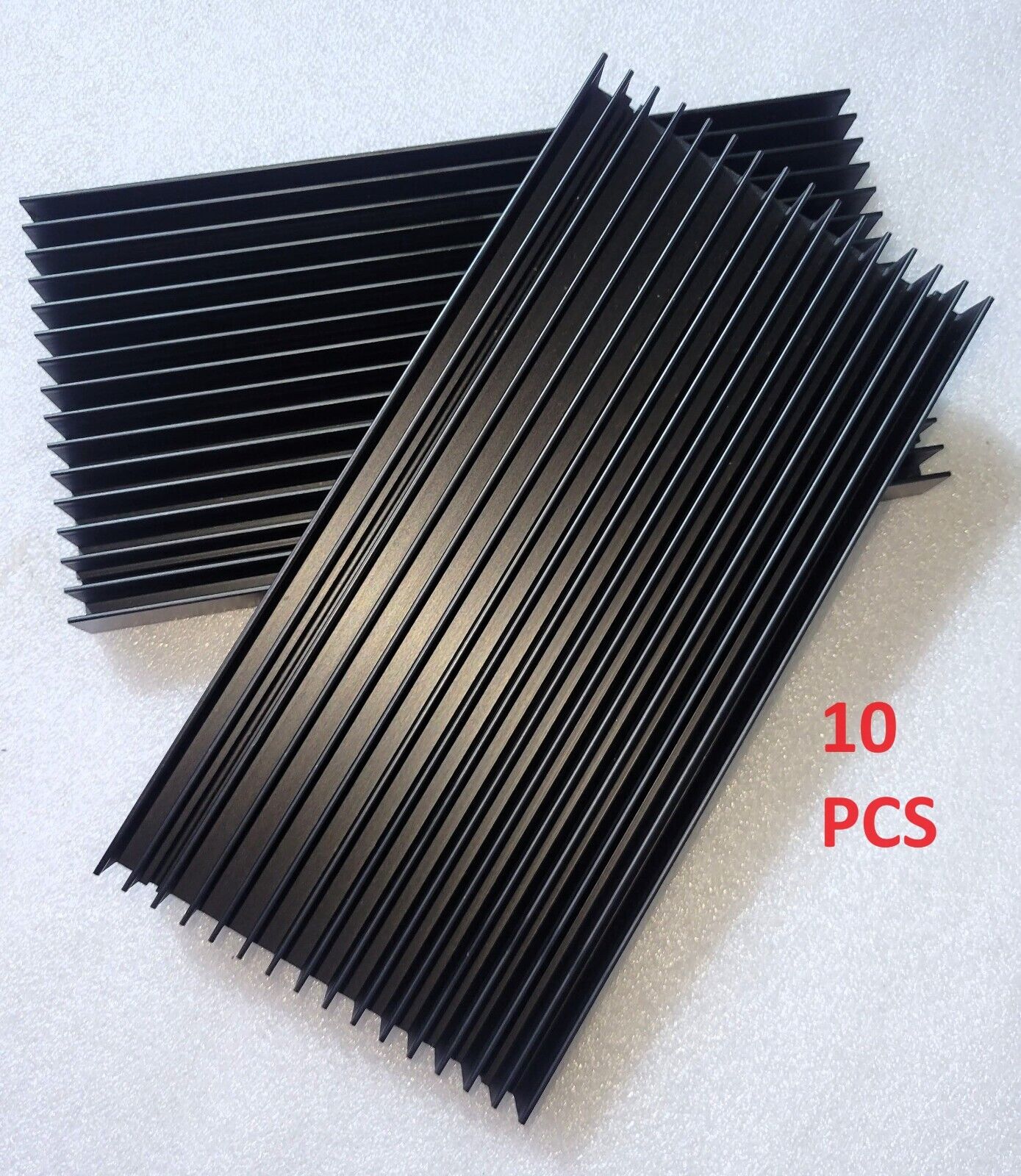 10pcs 200x100x18mm Large Black Anodized Aluminum Heatsink Cooler For LED Cooling