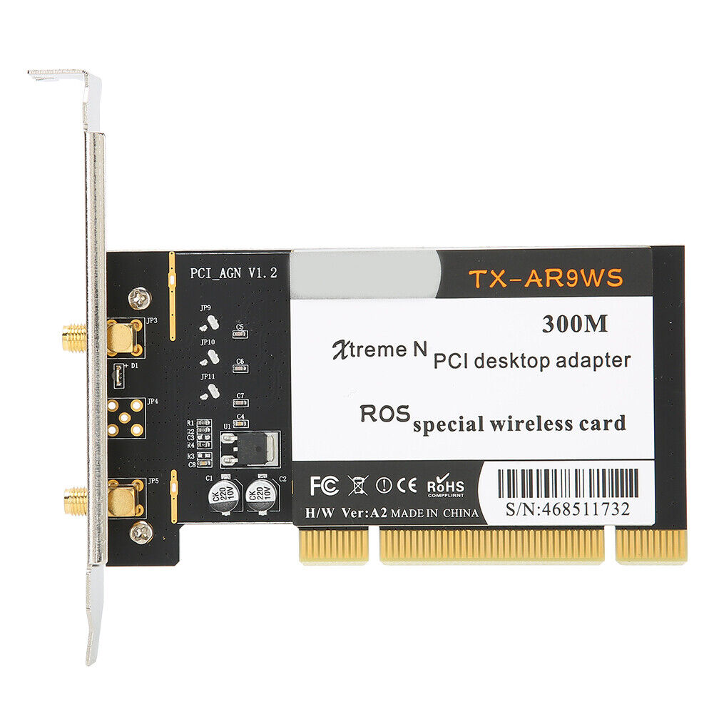 300Mbps Card PCI Desktop Adapter Win7 / Win8 / Win10 For Xp 32/64