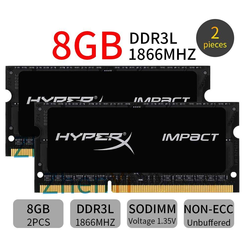 Kingston HyperX Impact 16GB 2x 8GB DDR3L 1866MHz PC3L-14900S 1.35V Laptop Memory