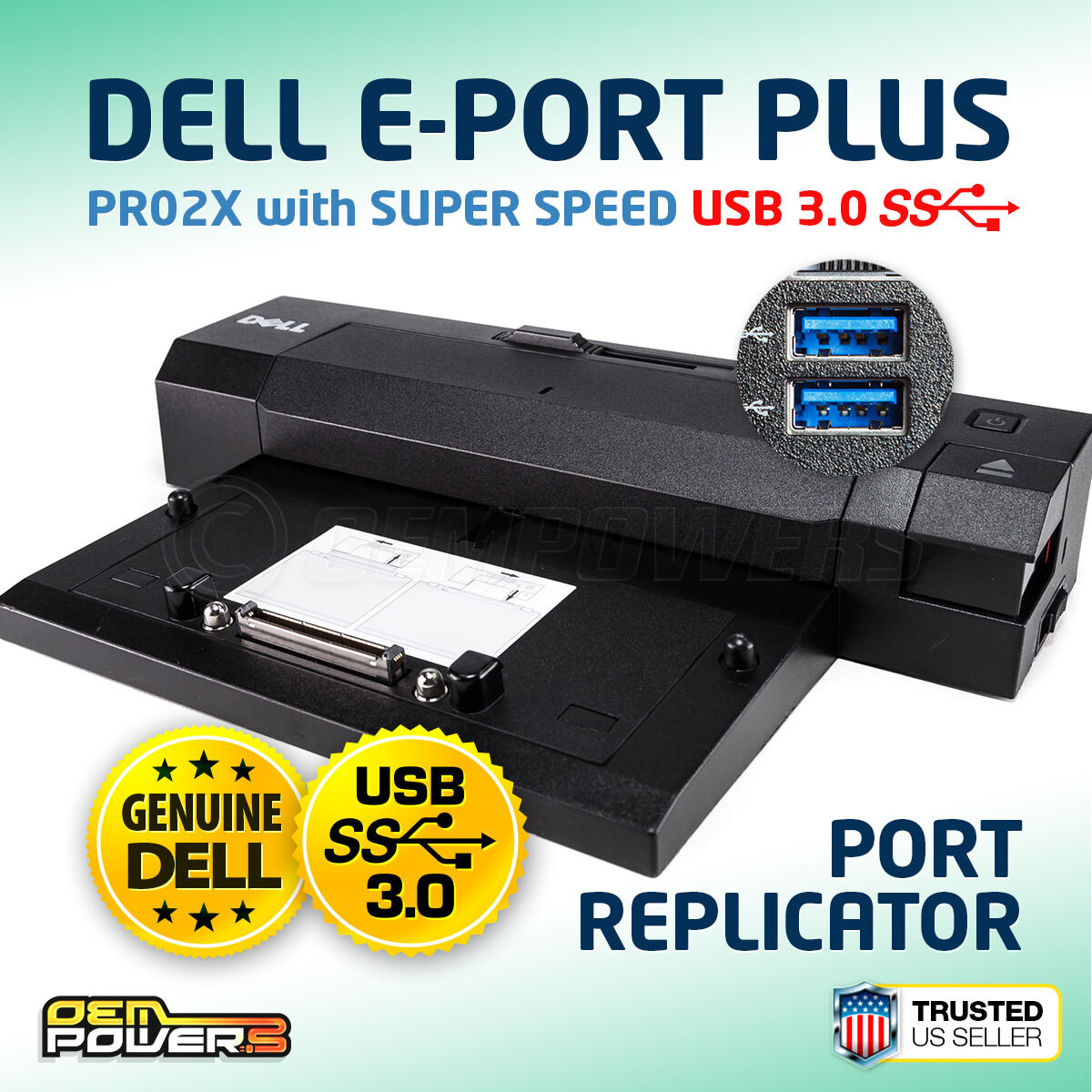 Dell USB 3.0 E-Port Plus Advanced Docking Station Replicator PR02X T0J21 GNPHP