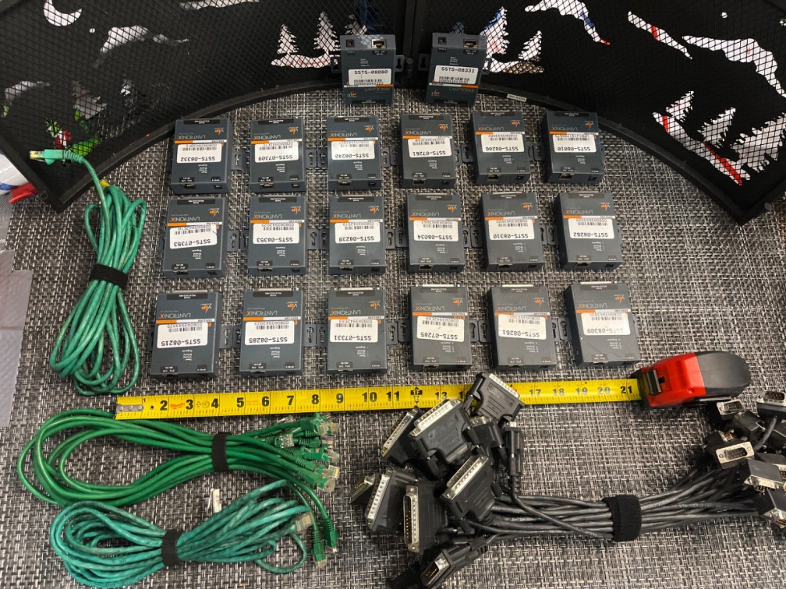 41 QTY HUGE LOT- Lantronix UDS1100 Ethernet Adapter RS232/ RS422/ RS485 -CABLES