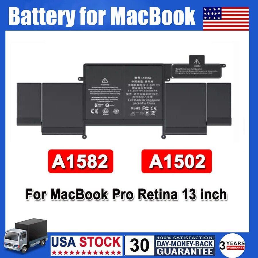 A1582 A1502 Battery for MacBook Pro 13 inch Retina Early 2015 Mid 2014 Late 2013